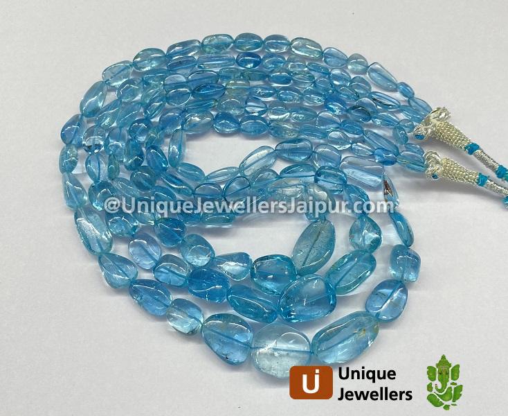 Aquamarine Smooth Nugget Beads